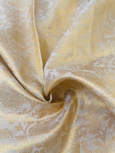ShopNaya Exclusive | Metallic Brocade Kanchipuram Pure Silk Saree | Beige | Pure Gold Zari | Handwoven | Ships from California